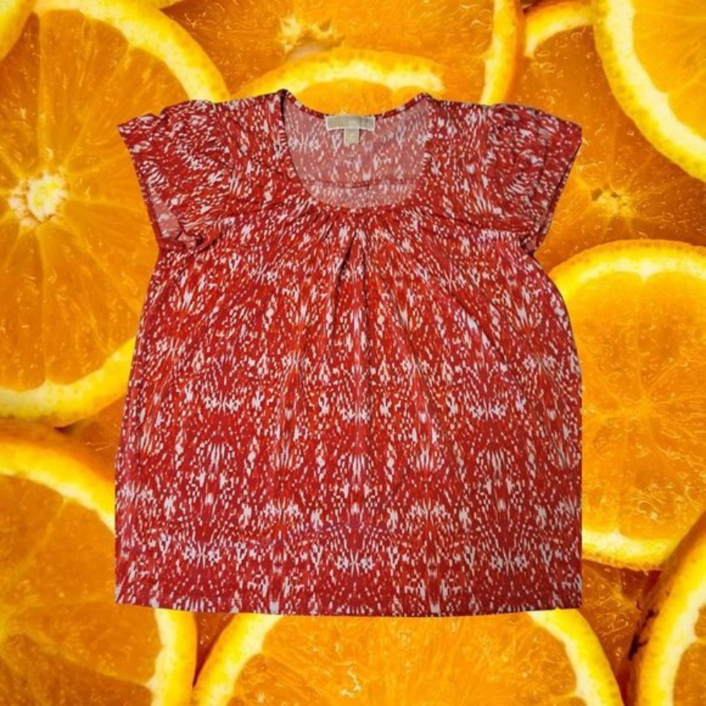 MICHAEL Kors Red Shirt with White Design Size Medium